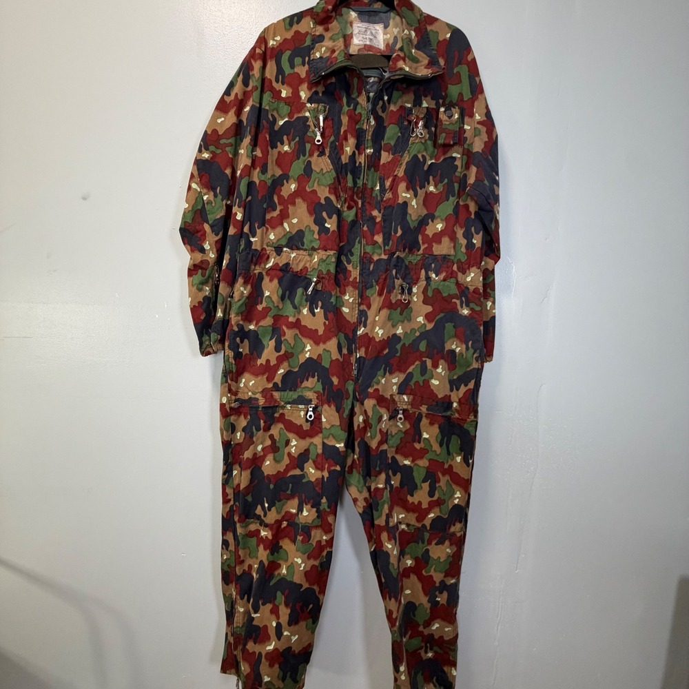 Vintage Swiss Military Alpenflage Camo M70 Field Coverall Jumpsuit 54-76
